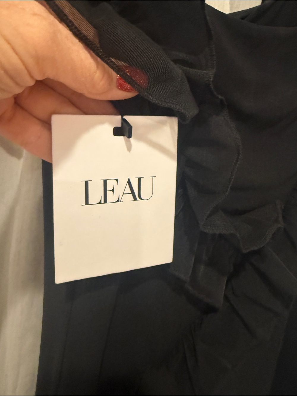 Women's Black Asymmetrical Ruffle Dress